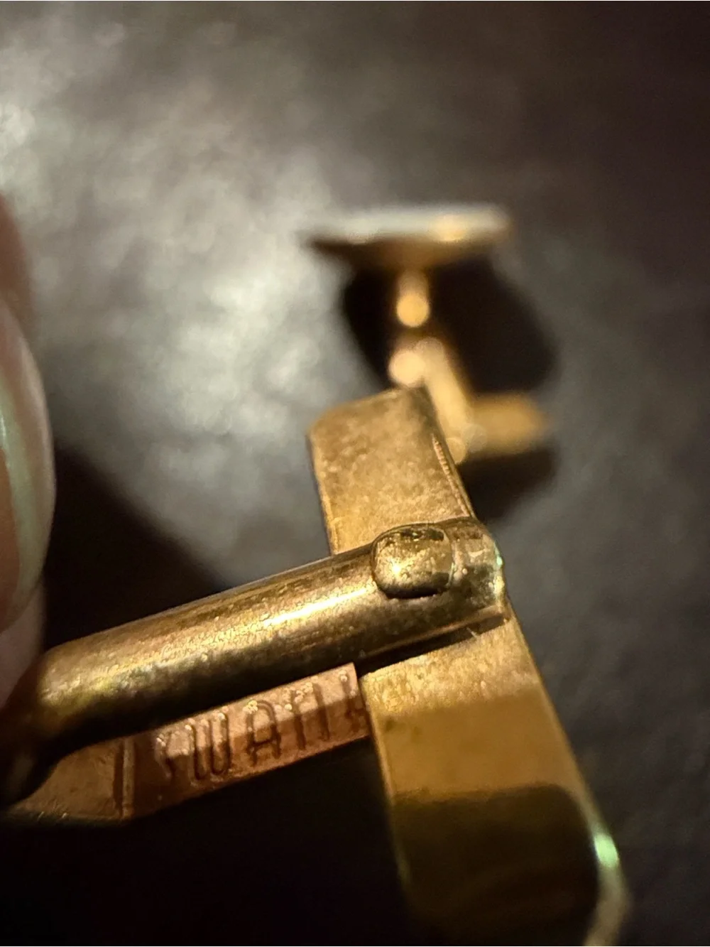 SWANK Gold-Tone Cufflinks with White Mother-of-Pearl Inset